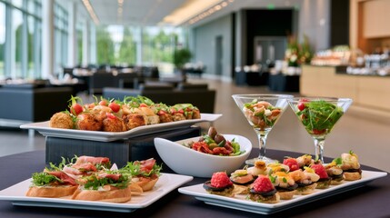 Obraz premium Catering buffet appetizers and finger food at event