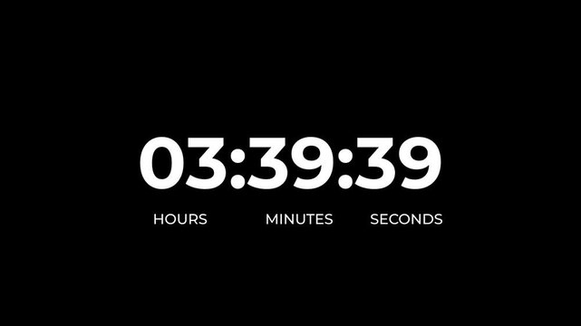 4 hours work shift icon animation with countdown wise arrow loop.