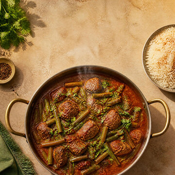 Fasolia bil lahma green bean lamb stew for Arabic wedding dinner