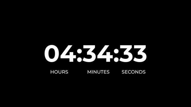 5 hours work shift icon animation with countdown wise arrow loop.