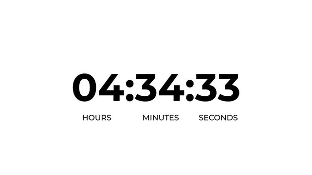 5 hours work shift icon animation with countdown wise arrow loop.