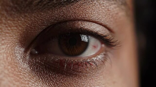 Extreme Close Up Macro View of Human Eye Opening