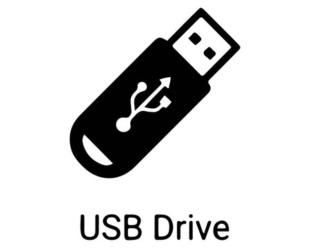 Usb flash drive icon for portable data storage and digital file transfer