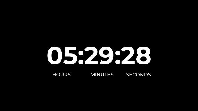 6 hours work shift icon animation with countdown wise arrow loop.