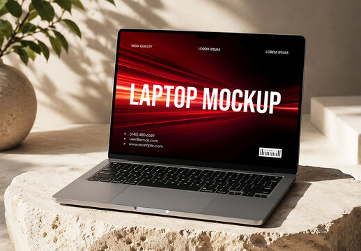 Realistic Laptop Screen Mockup