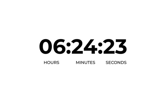 7 hours work shift icon animation with countdown wise arrow loop.