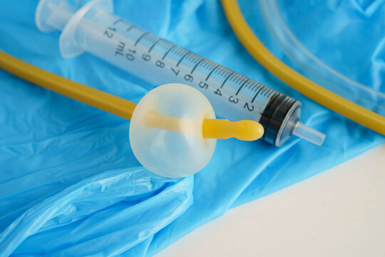 Foley catheter and urine drainage bag collect urine for disability or patient in hospital.