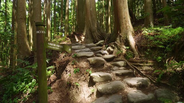 Gyuba Doji Statue at Hashiori Pass, Nakahechi Route, Kumano Kodo, Tanabe, Wakayama, Japan　熊野古道中辺路「箸折峠の牛馬童子像」和歌山県田辺市