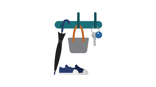 Flat Design Everyday Items on Hook