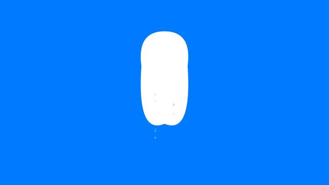 A white skateboard deck silhouette isolated on a vibrant bright blue background