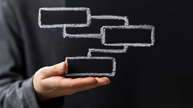 Business Process Flowcharts on Chalkboard