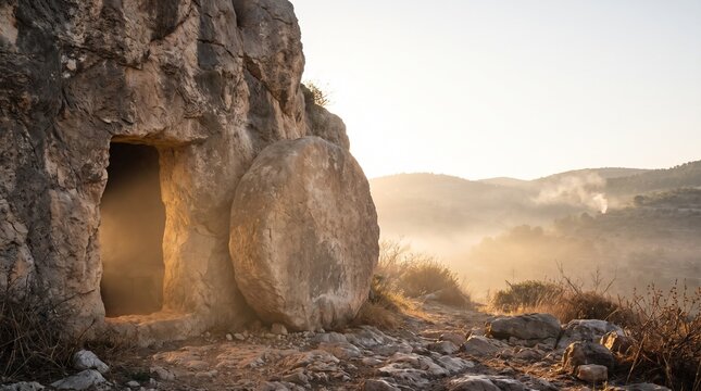Empty Tomb Easter Sunrise Symbolic