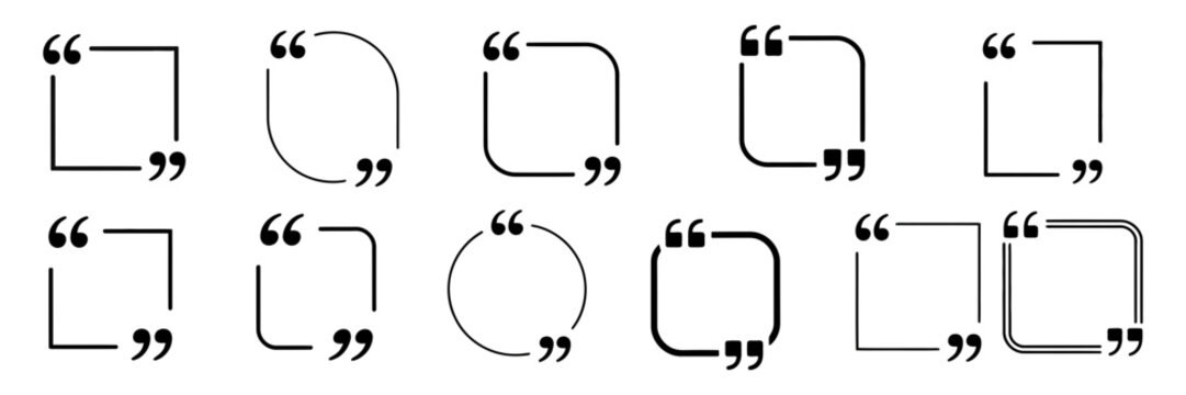 quote frames with square, circle and speech bubble designs for comments and messages