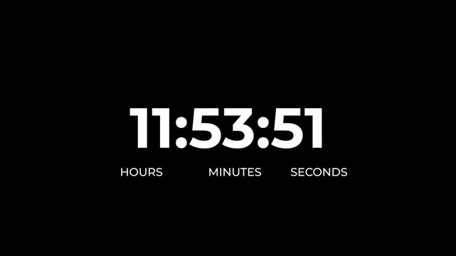 Black circular timer icon indicating thirteen hours countdown with arrow on white background 13 hours countdowns.