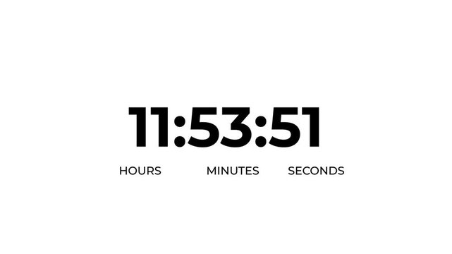Black circular timer icon indicating thirteen hours countdown with arrow on white background 13 hours countdowns.
