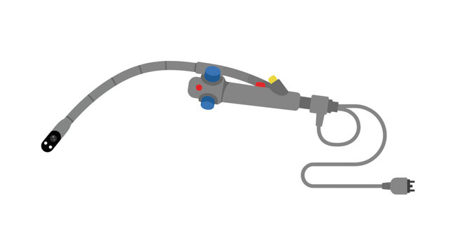 Medical Endoscope Device Isolated on Transparent Background