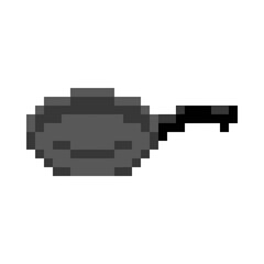 Fototapeta premium Pixel art frying pan with a face