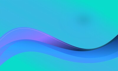 Obraz premium Abstract blue wave background, fluid gradient curves in turquoise and purple, modern aesthetic backdrop for digital presentations