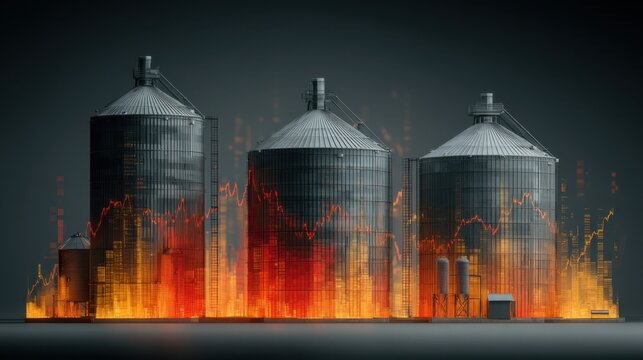 Data and grain silos in a modern setup during a business analysis session