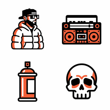 Urban Street Art Icons Collection.