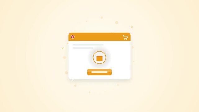 E-commerce pop-up window with shopping cart icon and button, ideal for online retail, digital marketing, and web design showcasing promotions or sales events