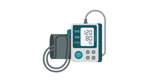 Digital Blood Pressure Monitor Isolated on Transparent Background