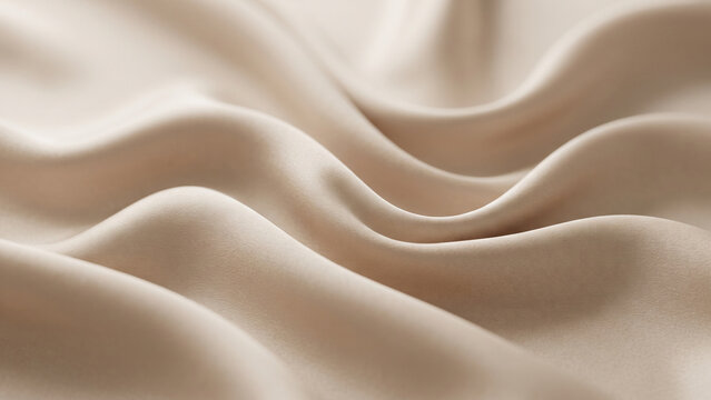 Soft beige, Off-white, Cream, Ivory satin fabric folds, luxurious smooth textile texture background