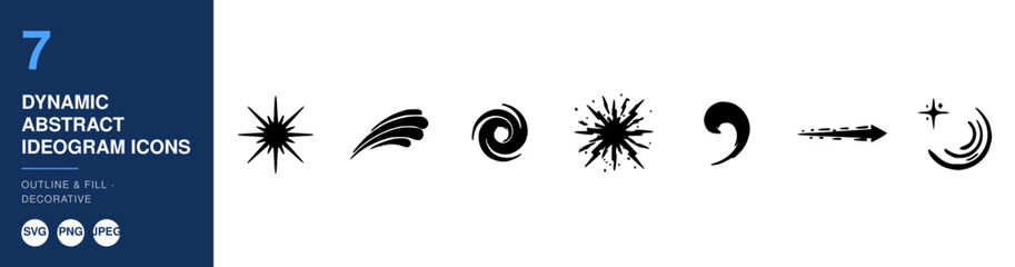 Naklejka premium Dynamic Abstract Ideogram Icons Nameplate Abstract Visual Background with Clean Commercial Design Style