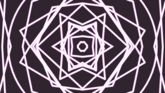 Abstract geometric pattern with symmetrical white lines on dark background