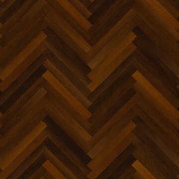 A classic herringbone parquet wood flooring texture featuring a rich, dark traditional aesthetic. The intricate zigzag arrangement of wooden planks creates a timeless geometric pattern with natural.