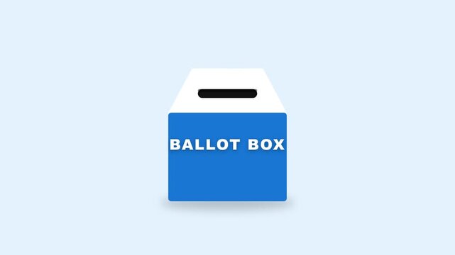 Blue Ballot Box Icon Animation for Election and Voting Concepts.