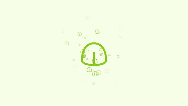Minimalist Green Line Art Animation of a Stylized Tongue Icon.