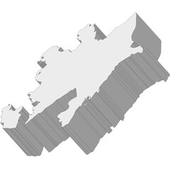 3D map dimension - continent Asia country Azerbaijan © badrpost