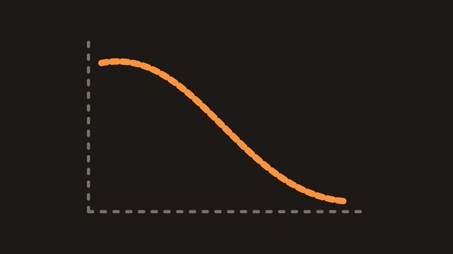 Animated Orange Sigmoid Curve Graph on Dark Background.