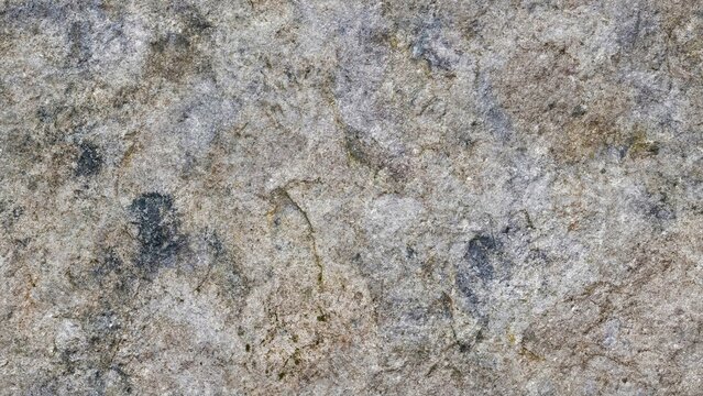 Rough natural stone surface with a highly detailed uneven texture, featuring fine-grained mineral particles, gritty abrasive patterns, faint random fracture lines, cracks, crevices.