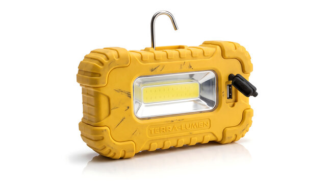 Portable Yellow LED Work Light for Construction and Outdoor Use