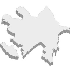3D map dimension - continent Asia country Azerbaijan © badrpost