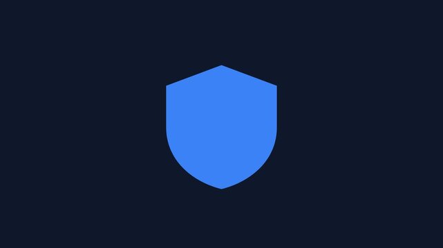 Abstract Digital Shield Animation with Particle Transformation Effect.
