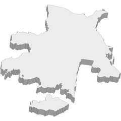 3D map dimension - continent Asia country Azerbaijan © badrpost