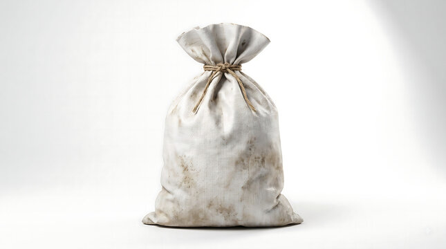 Full Sack of Grain Isolated on White Background