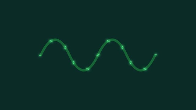 Animated Green Sine Wave Signal Visualization on Dark Background.