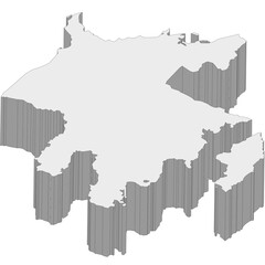 3D map dimension - continent Asia country Azerbaijan © badrpost