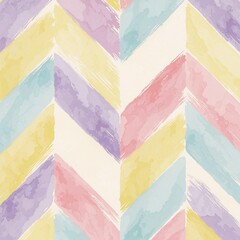 Abstract chevron pattern in pastel colors, resembling brush strokes. Repeating design suitable for backgrounds, textiles, and crafts. Soft hues create a gentle, playful feel. © Vadym