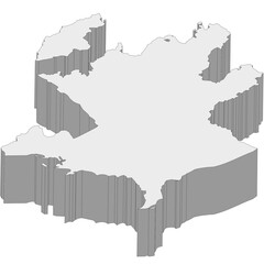 3D map dimension - continent Asia country Azerbaijan © badrpost