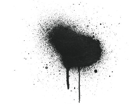 Spray paint dot spray texture element with dripping mist effect. Street art aerosol stain isolated on background for urban design.