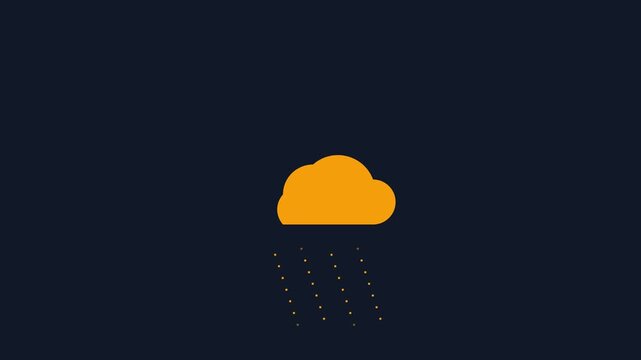 Animated Weather Icon Showing Rain Falling From A Cloud.
