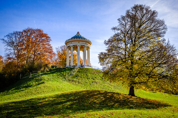 famous monopteros at the english garden in munich © fottoo