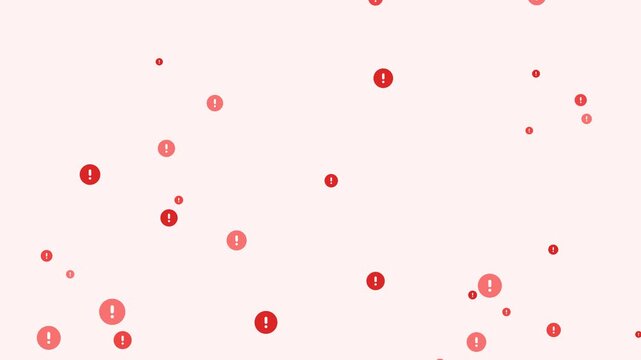 Abstract Motion Background Featuring Floating Red Notification Icons on Soft Pink.