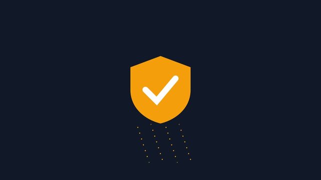 Animated Shield Icon with Checkmark Symbol for Security and Verification.