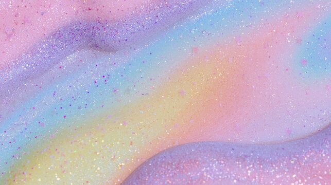 The slime swirl of pastel glitter with dreamy colors and soft glow